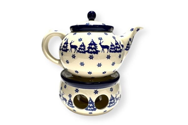 504 Bunzlau Theepot 1,2L met Theelicht  1931X  (set voordeelprijs) 504 Bunzlau Set Theepot met Theelicht